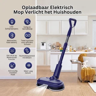Luxe Elektrische Dweil Roterende Draadloze Mop Blauw