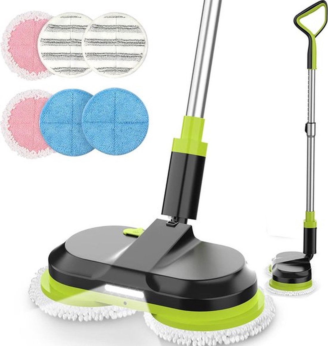 De Luxe Elektrische Mop 3200mAh Zwart/Groen in één oogopslag