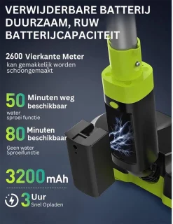 Luxe Elektrische Mop 3200mAh Zwart/Groen
