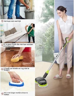 Luxe Elektrische Mop 3200mAh Zwart/Groen