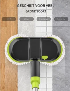 Luxe Elektrische Mop 3200mAh Zwart/Groen