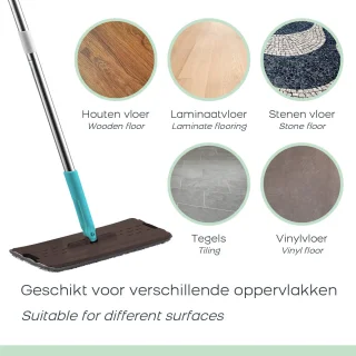 Orange Donkey Compact Flat Mop 10L Emmer met Wringer Blauw/Zwart