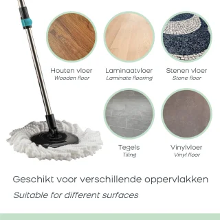 Orange Donkey Spin Mop 13L Blauw/Zwart Telescopische Steel