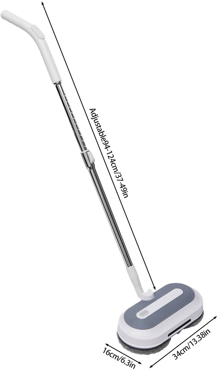 RM Store® Draadloze Scrubber Spin-Mop Wit
