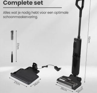 Saaf Vloerreiniger 6-Delige Set Nat en Droogzuiger Grijs