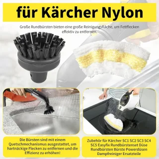 Set ronde reinigingsborstels 5 stuks nylon