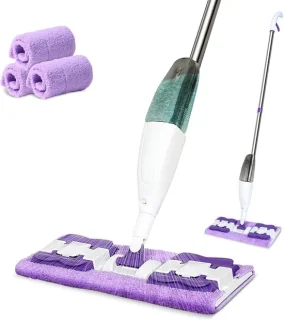 Sproeimop voor harde vloeren - 350ml tank - microvezel pads - 360 graden draaibaar