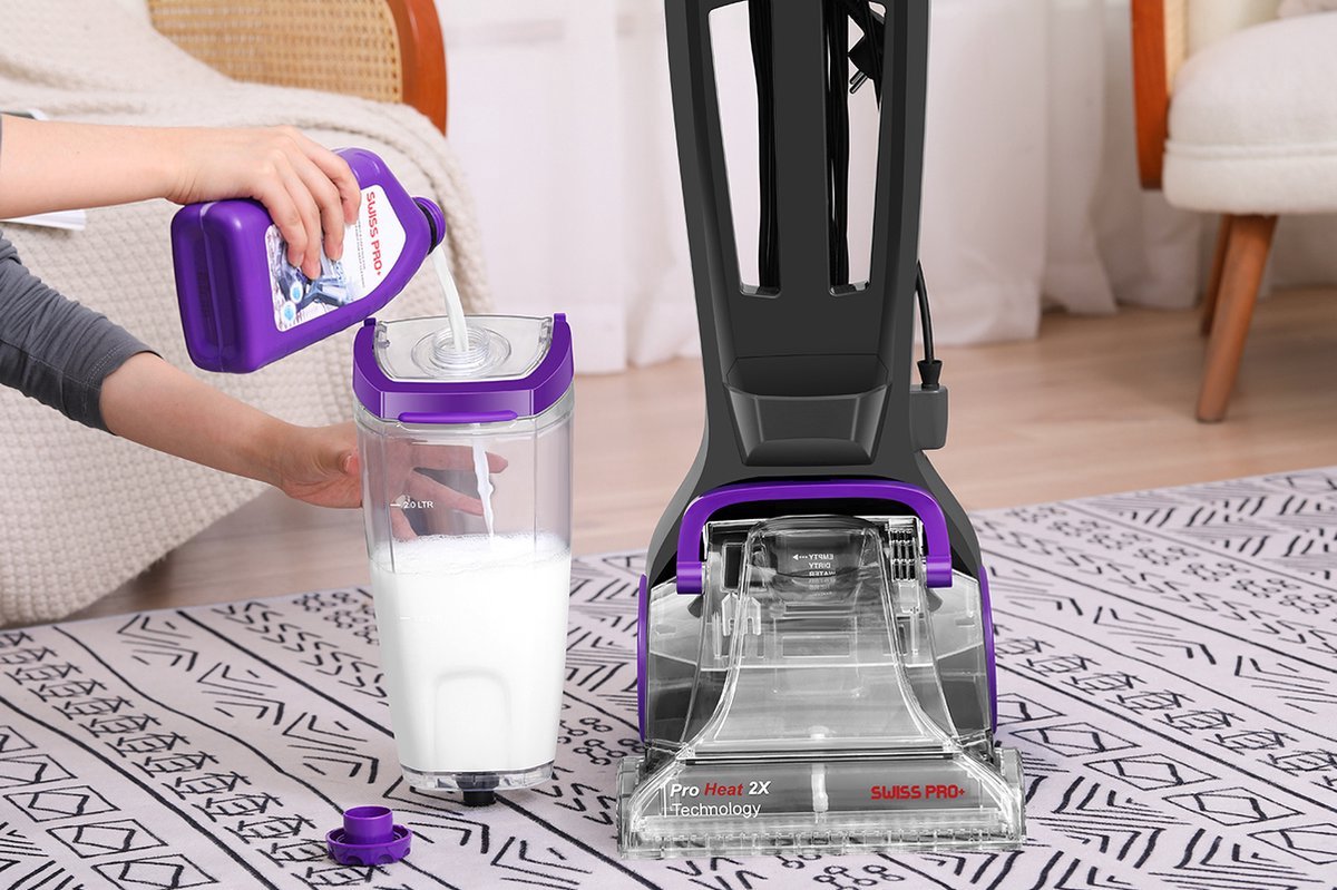 Wat vinden we goed aan de Swiss Pro+ Proheat 2x Vloerreiniger 3L + 1L Shampoo