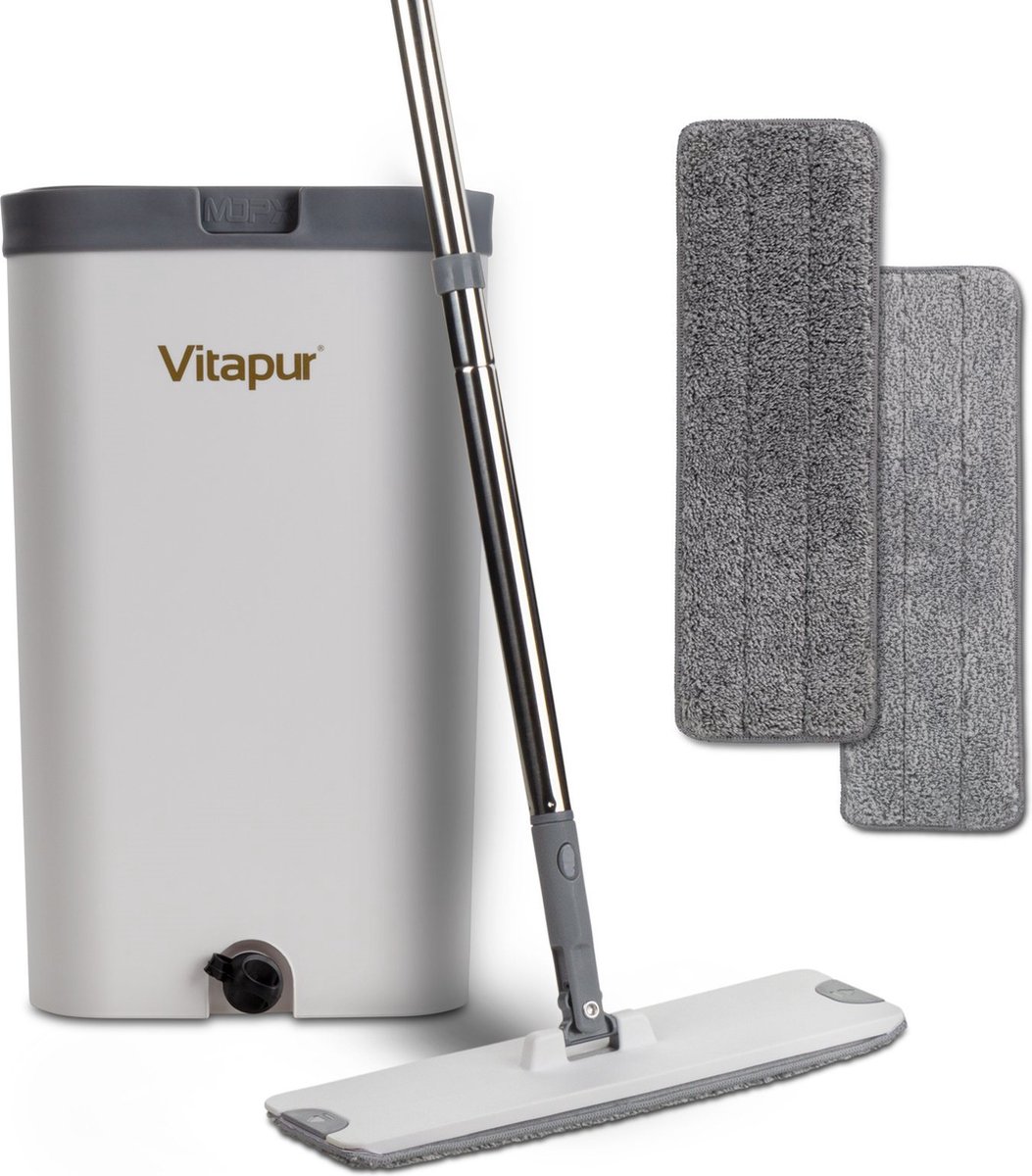 De Vitapur Dweilsysteem 4-Delig met Microvezel Pads in één oogopslag
