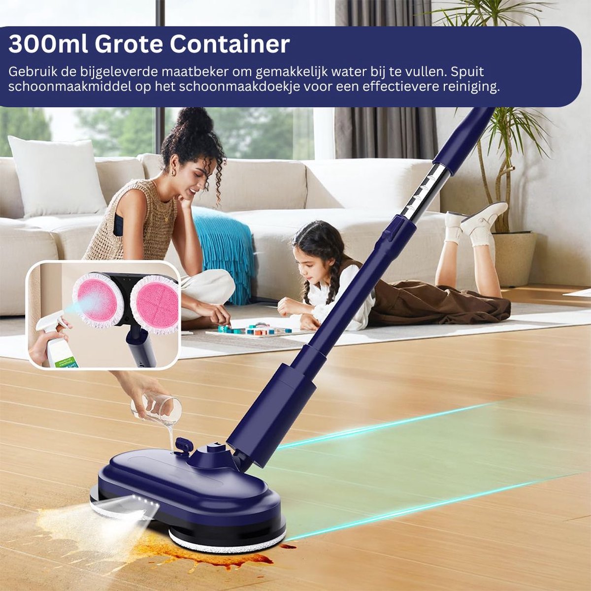 Wat vinden we goed aan de White-label Elektrische Dweil Blauw