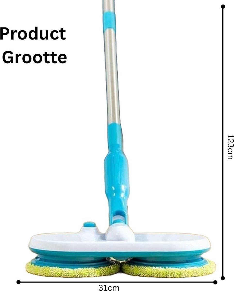 Wat vinden we goed aan de White-label Elektrische Dweil Wit-Blauw