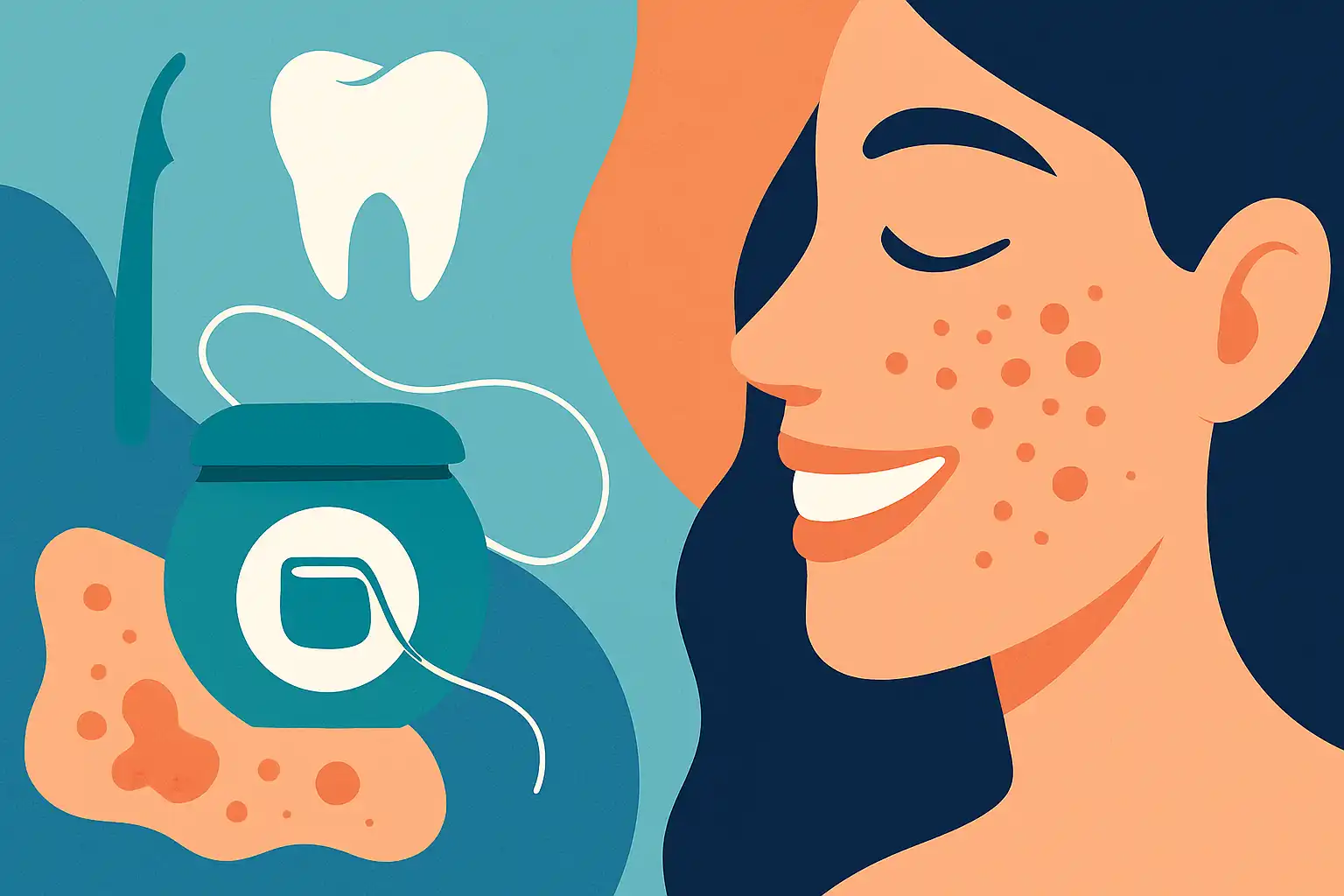 Je huid en je glimlach: kan flossen acne en ontstekingen verminderen?