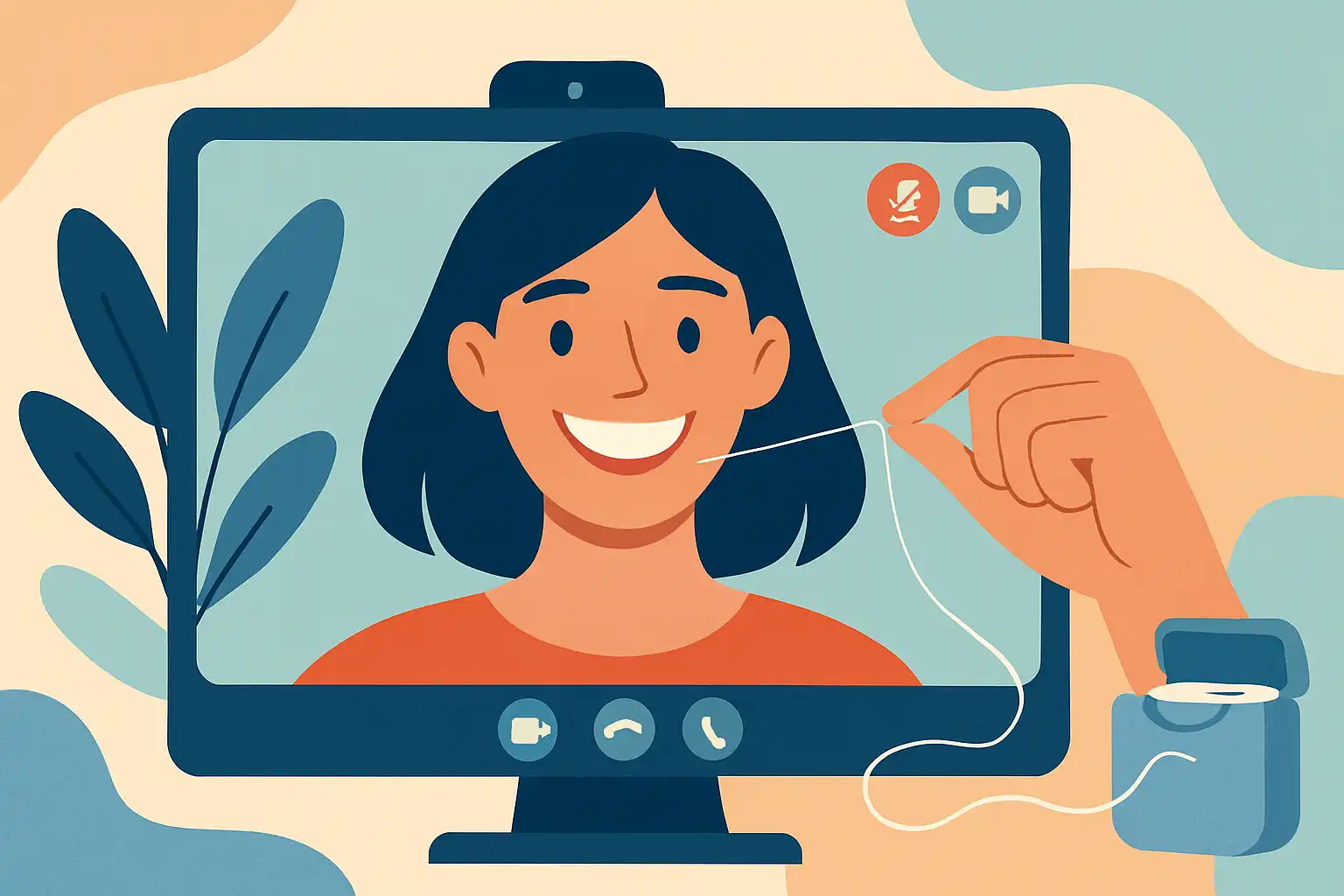 Videovergadering-proof glimlach: flosstrategieën voor wie dagelijks in beeld moet verschijnen