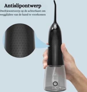 Water Flosser - Elektrische Monddouche met 300ML Watertank en 5 Modi, 5 Spuitmonden - Professionele IPX7 Waterdichte Tandreiniger met USB-Oplader voor Thuis en Reizen - Flosapparaten - Zwart