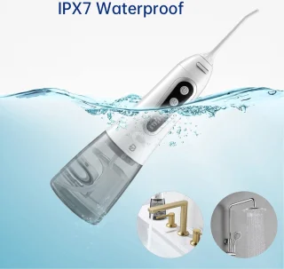 Waterflosser - Tandreiniger - 300ML - 5 Mondstukken - USB Oplaadbaar Elektrische Monddouche - IPX7 - Flosapparaten - Lange Batterijduur - Draadloze Water Flosser - Wit
