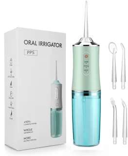 Draadloze Waterflosser | Monddouche | Inclusief 4 Opzetstukjes | Flosapparaat - Waterdicht - 1200 mAh Batterij - Water Flosser - 3 Modus - Oplaadbaar via USB - kleur: Groen