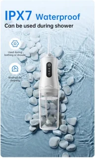 Draadloze Waterflosser | Monddouche | Inclusief 4 Opzetstukjes | Flosapparaat - Waterdicht - 1200 mAh Batterij - Water Flosser - 3 Modus - Oplaadbaar via USB - kleur: Groen