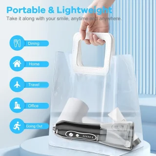 Waterflosser - Monddouche - 5 opzetstukken - 5 Standen - Elektrisch Flosapparaat - Waterdicht - Draadloos en Oplaadbaar - Zwart