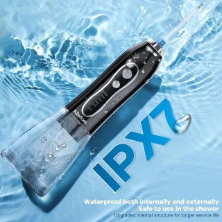 Waterflosser - Monddouche - 5 opzetstukken - 5 Standen - Elektrisch Flosapparaat - Waterdicht - Draadloos en Oplaadbaar - Zwart