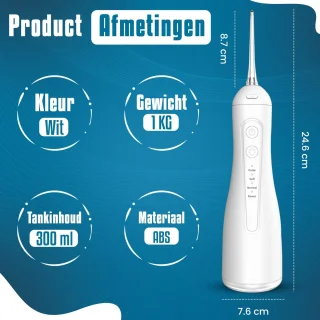 Aurales Waterflosser - Monddouche 4 Standen - 300ML - Tandsteenverwijderaar - Tongschraper