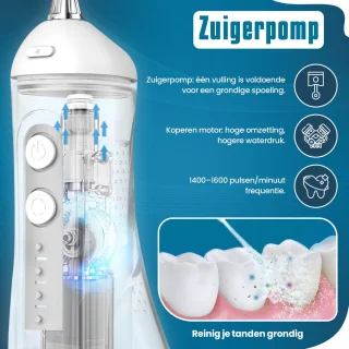 Aurales Waterflosser - Monddouche 4 Standen - 300ML - Tandsteenverwijderaar - Tongschraper