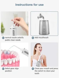 Tandarts Monddouche Water Mond Flossen 5 Modus Draagbare Tandheelkundige Waterstraal 350Ml Water Tank Tanden Schoonmaken Usb Lading Waterdicht