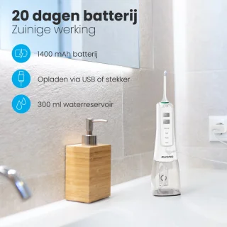 Auronic Waterflosser Monddouche Draadloos Wit