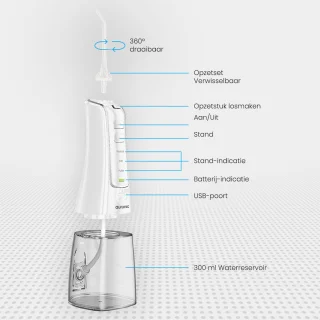 Auronic Waterflosser Monddouche Draadloos Wit