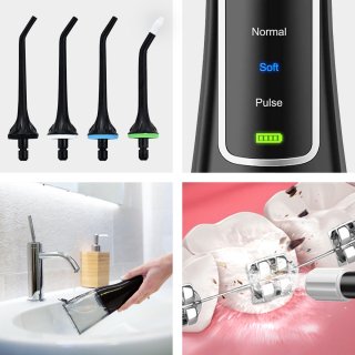 Auronic Waterflosser Monddouche Elektrisch Draadloos Zwart