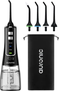 Auronic Waterflosser Monddouche Elektrisch Draadloos Zwart