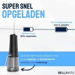 BELLAVITA Waterflosser draadloos zwart