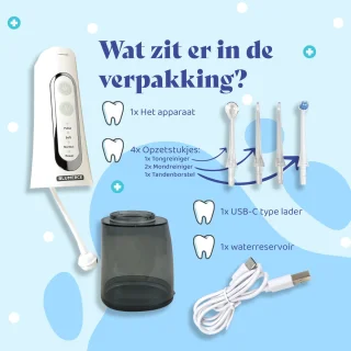 BluMerce Waterflosser met 4 Opzetstukken