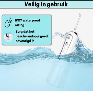 BOME Waterflosser Draadloos Wit met 7 Opzetstukjes