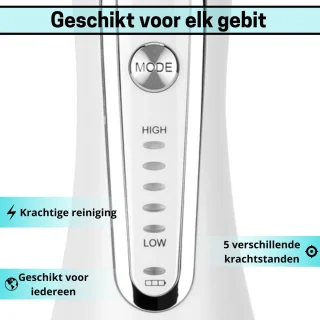 BOME Waterflosser Draadloos Wit met 7 Opzetstukjes