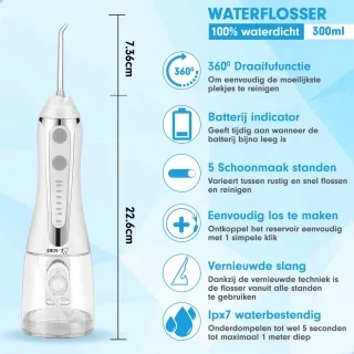 DEN-T PRO V500 Waterflosser 300ML Wit