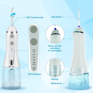 DEN-T PRO V500 Waterflosser 300ML Wit