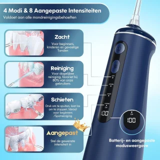 DHNS® Waterflosser Draadloos Blauw