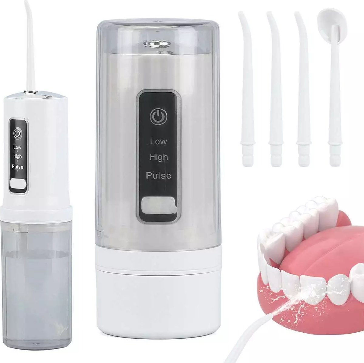 De Draadloze Waterflosser Tandirrigator 200ML - 5 Opzetstukken in één oogopslag