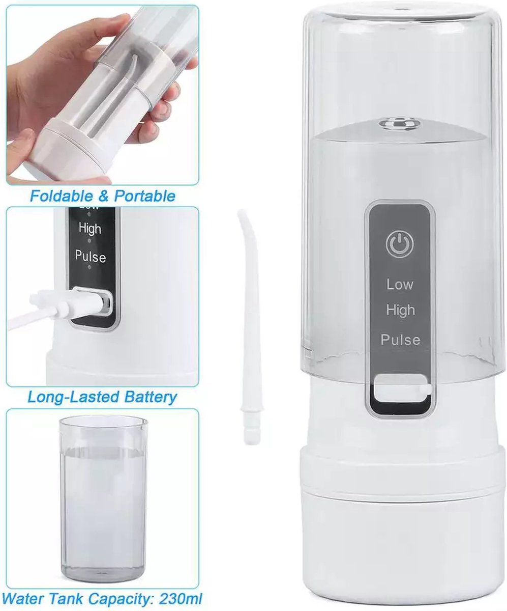 Wat vinden we goed aan de Draadloze Waterflosser Tandirrigator 200ML - 5 Opzetstukken