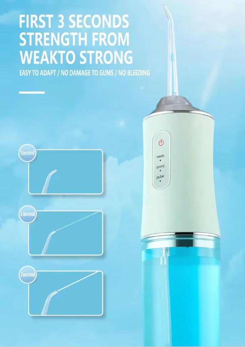 Wat vinden we goed aan de Draagbare Waterflosser Oplaadbaar 220Ml Groen