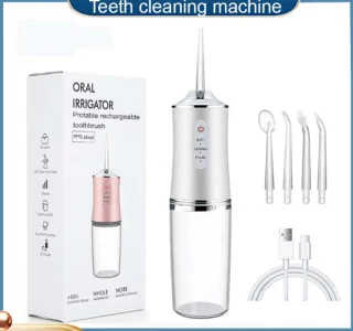 Draagbare Waterflosser Oplaadbaar Elektrisch Tandreinigingsapparaat 220Ml Zilver