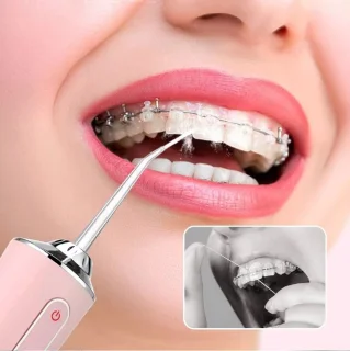 Draagbare Waterflosser Oplaadbaar Elektrisch Tandreinigingsapparaat 220Ml Zilver