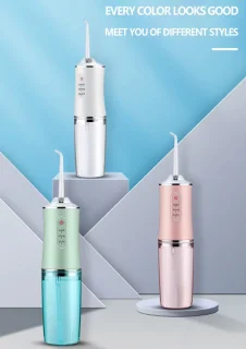 Draagbare Waterflosser Oplaadbaar Elektrisch Tandreinigingsapparaat 220Ml Zilver