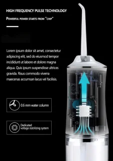 Draagbare Waterflosser Oplaadbaar Elektrisch Tandreinigingsapparaat 220Ml Zilver