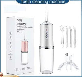 Draagbare Waterflosser Oplaadbaar Elektrisch Tandreinigingsapparaat 220Ml Zilver