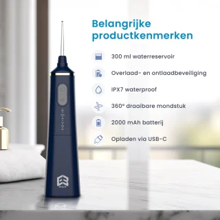 E3max H300 Waterflosser Draadloos 6 Opzetstukken