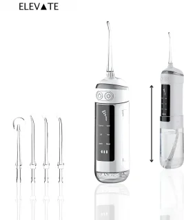 ELEVATE Draadloze Waterflosser USB-C Oplaadbaar 180ml 5 Opzetstukken
