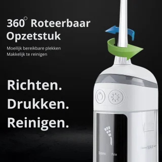 ELEVATE Draadloze Waterflosser USB-C Oplaadbaar 180ml 5 Opzetstukken