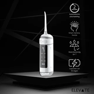 ELEVATE Draadloze Waterflosser USB-C Oplaadbaar 180ml 5 Opzetstukken