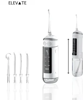 ELEVATE Draadloze Waterflosser USB-C Oplaadbaar 180ml 5 Opzetstukken